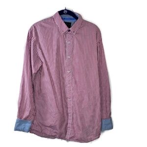 UG Urgent Gear Purple Label Button-down Pink and Blue Plaid Shirt Size Medium